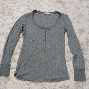 Victoria's Secret Grey Henely Long Sleeve Top ~ Size S